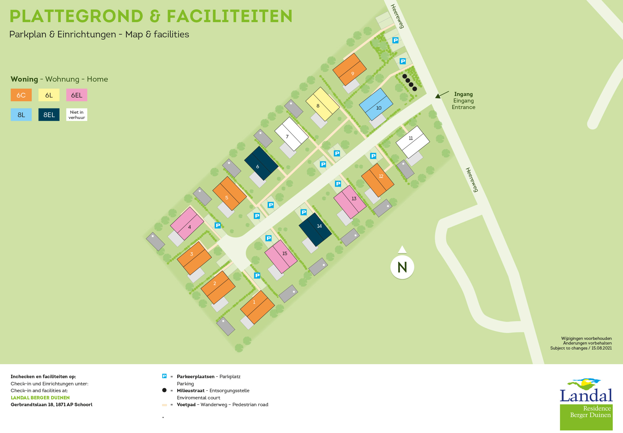 Plattegrond Landal Residence Berger Duinen