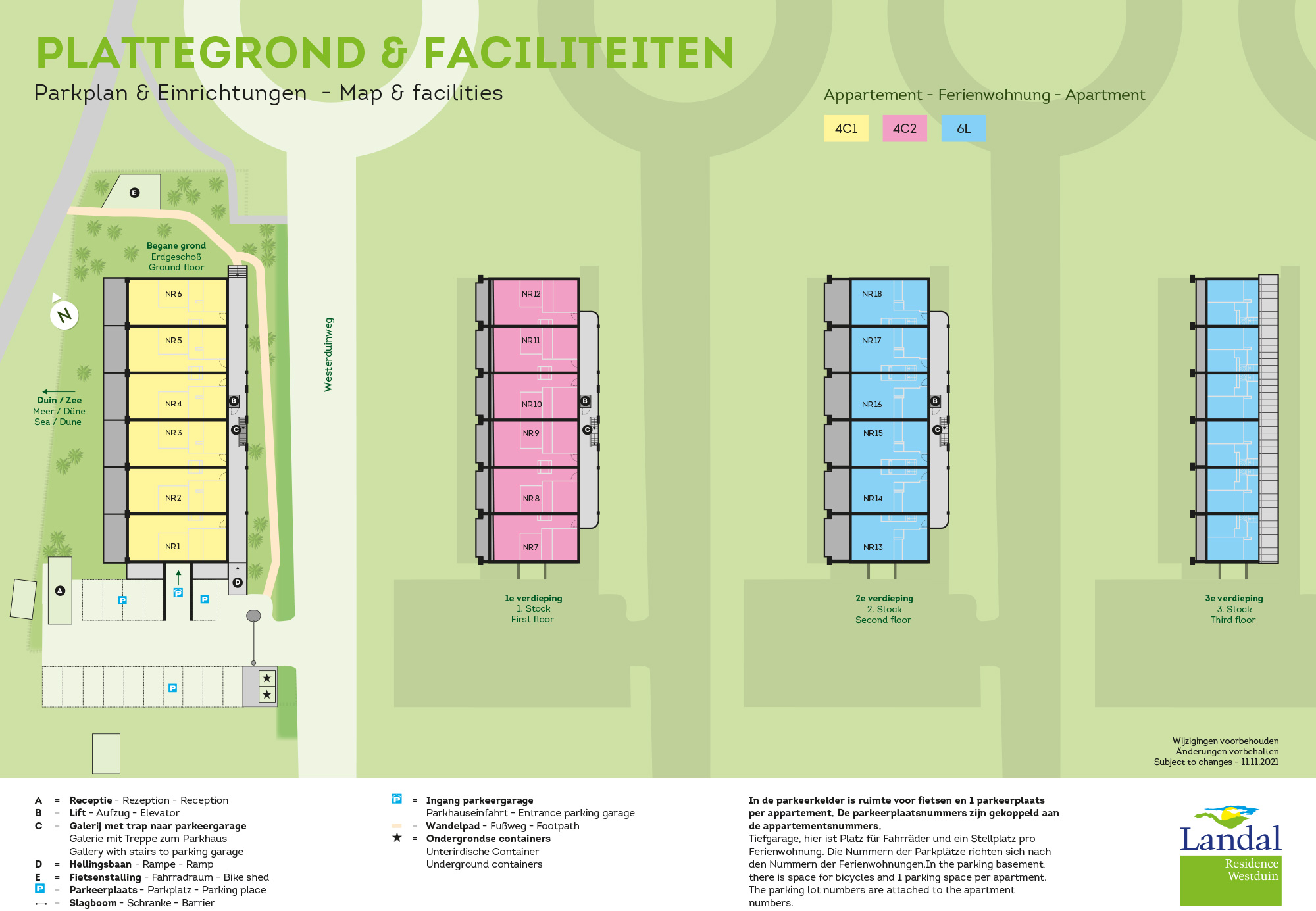 Plattegrond Landal Residence Westduin