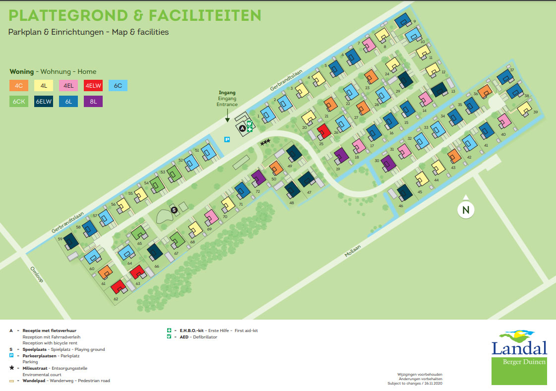 Plattegrond Landal Vakantievilla's Berger Duinen