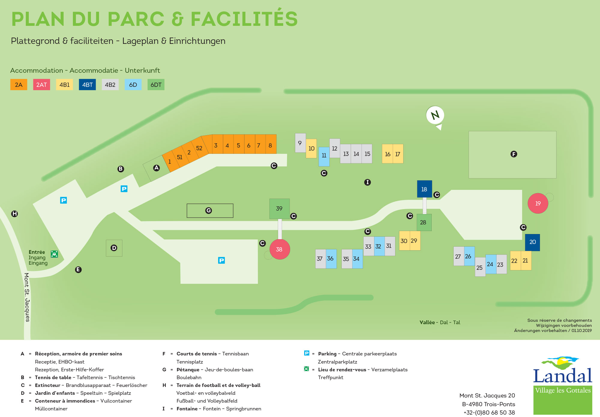 Plattegrond Landal Village les Gottales