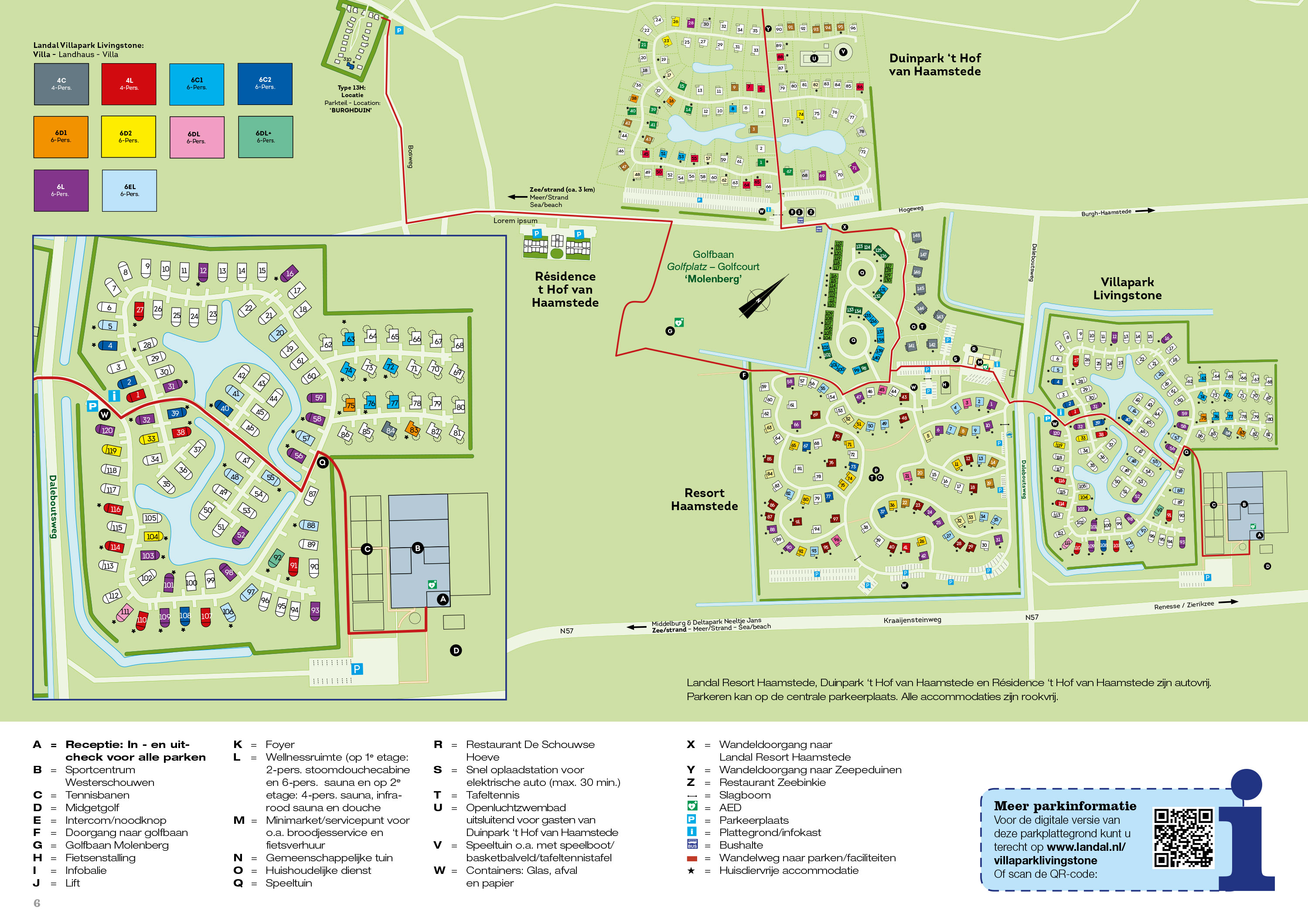 Plattegrond Landal Villapark Livingstone