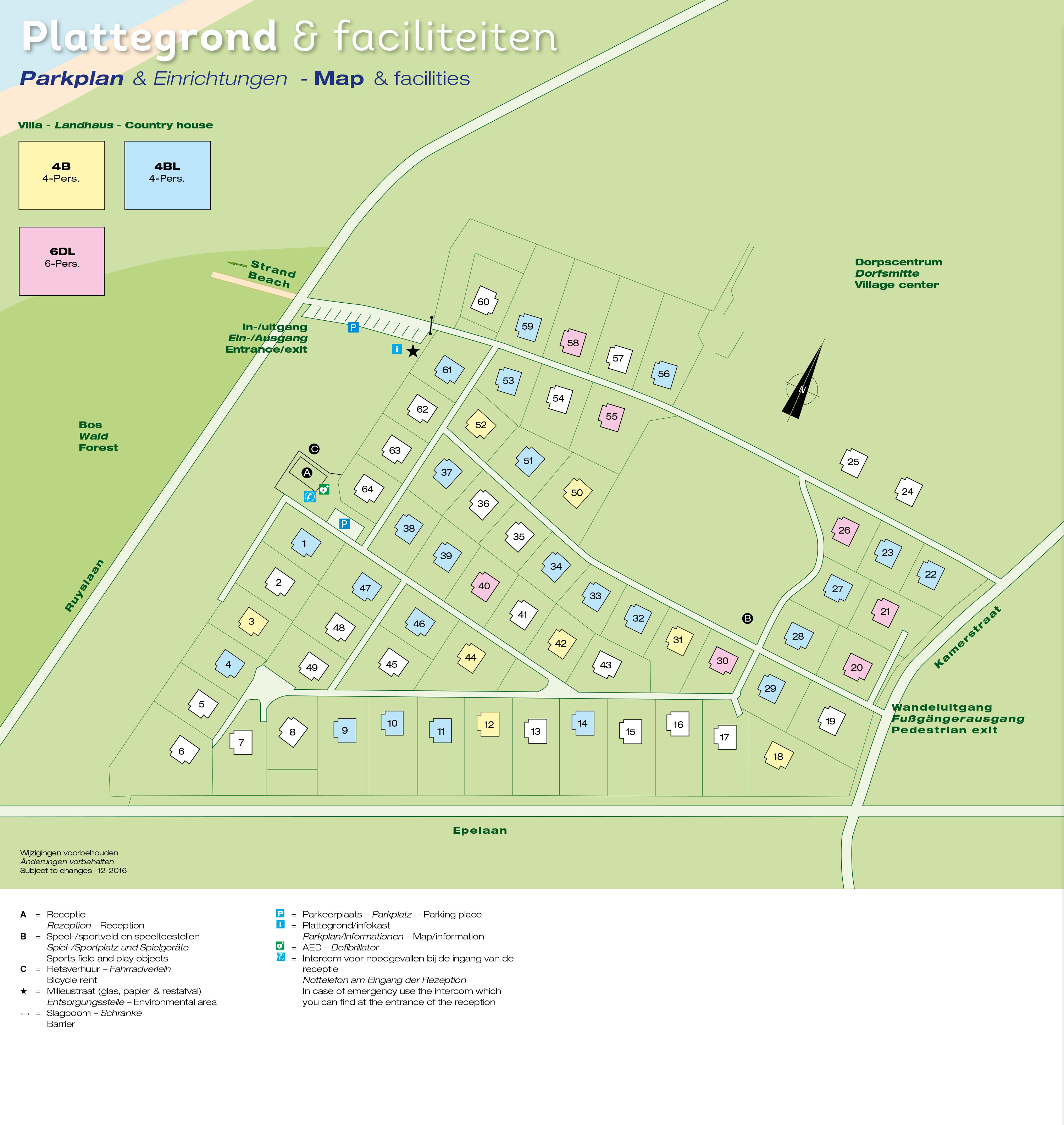 Plattegrond Landal Villapark Vogelmient