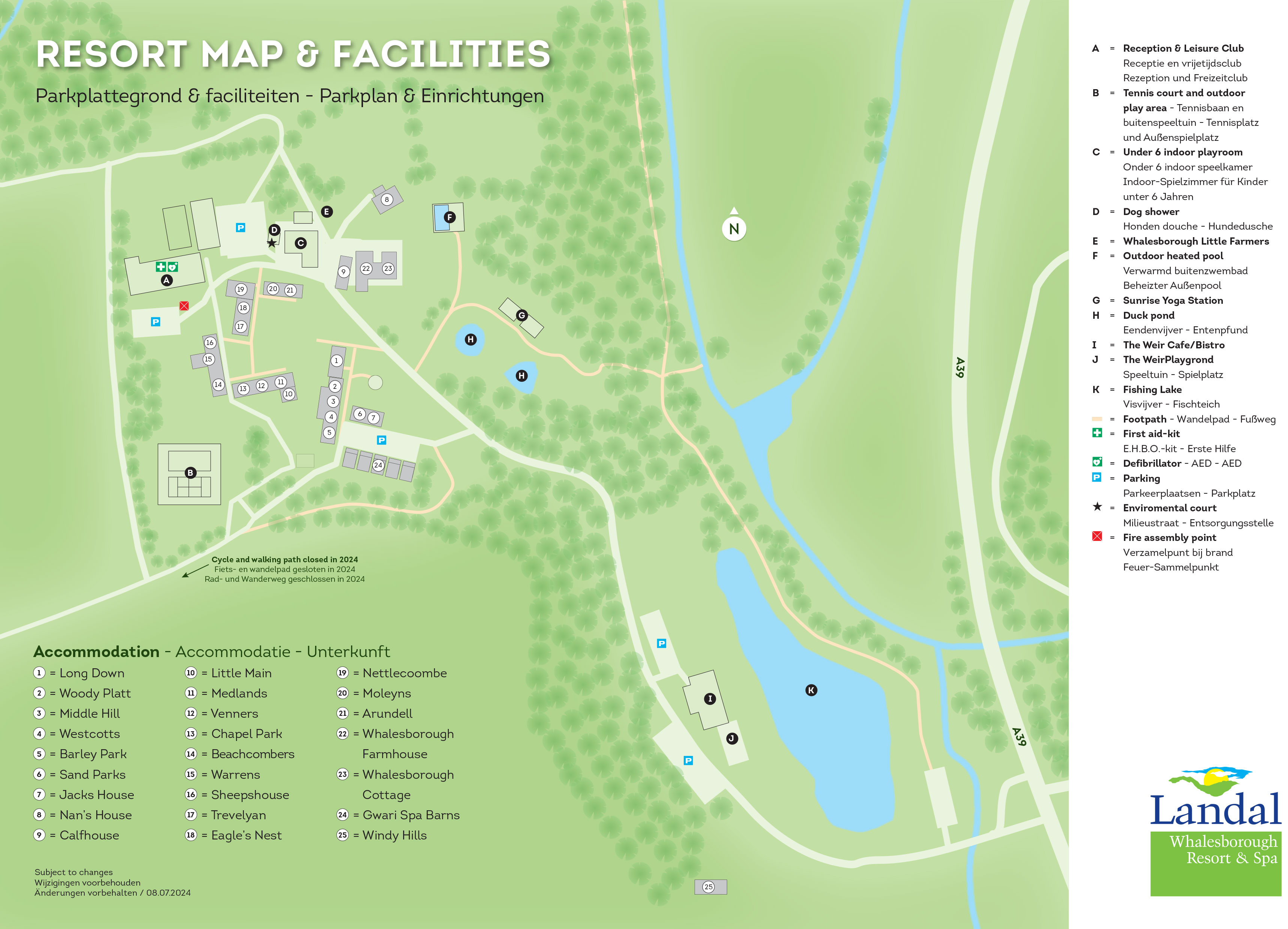 Plattegrond Landal Whalesborough Resort & Spa