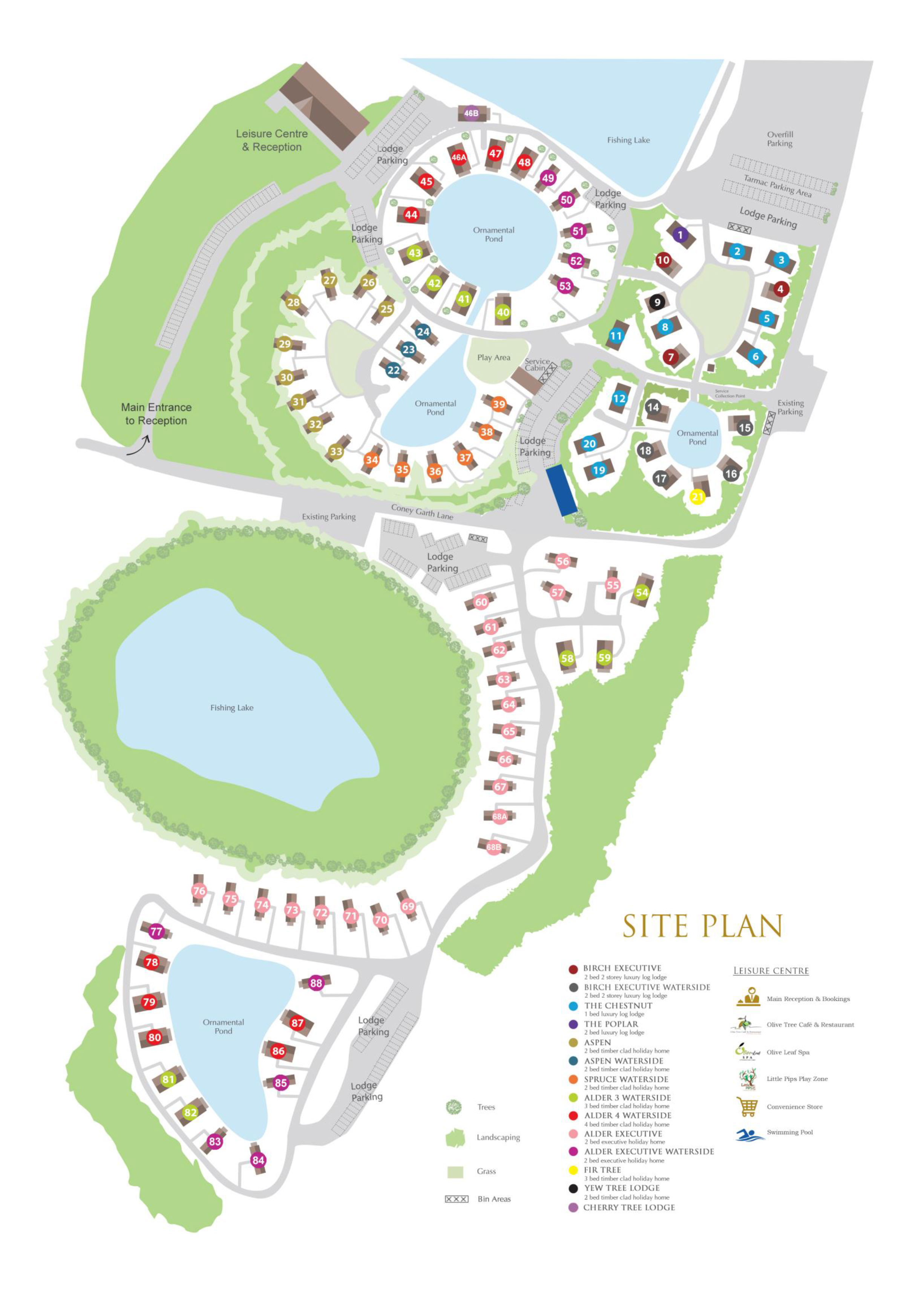 Plattegrond Landal Woodland Lakes