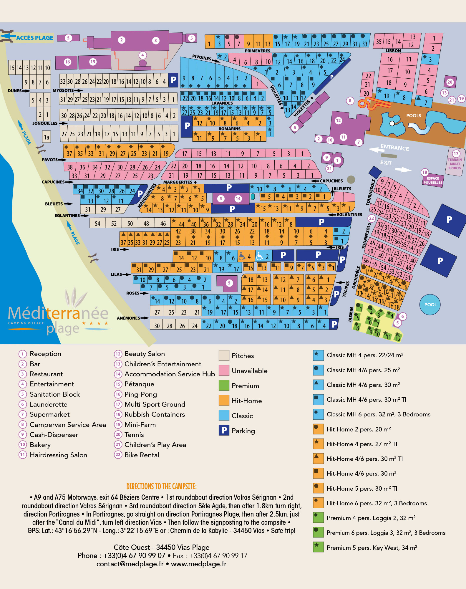 Plattegrond Le Méditerranée Plage