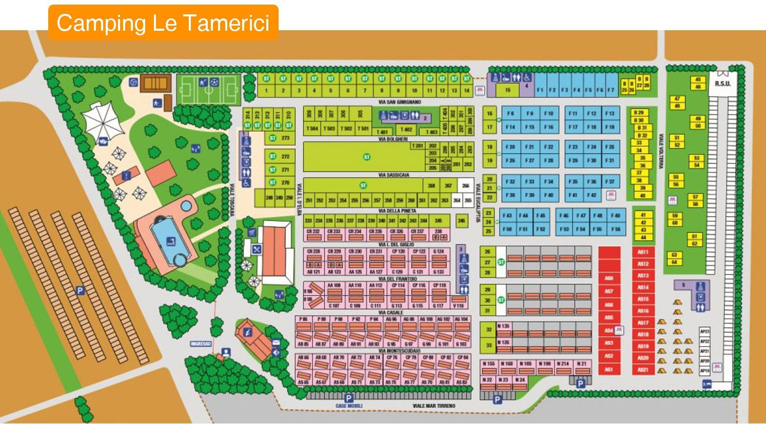 Plattegrond Le Tamerici