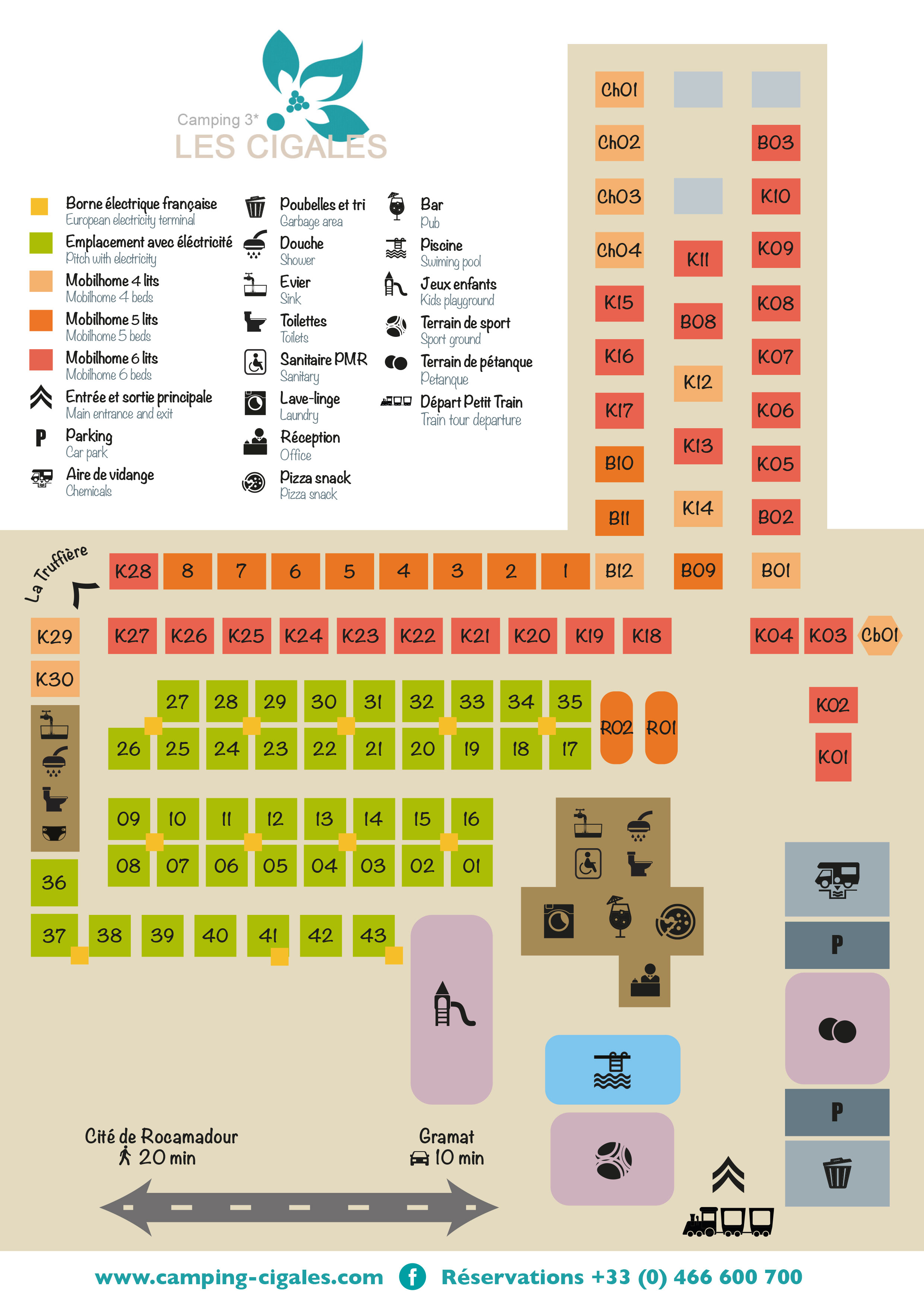 Plattegrond Les Cigales (Rocamadour)