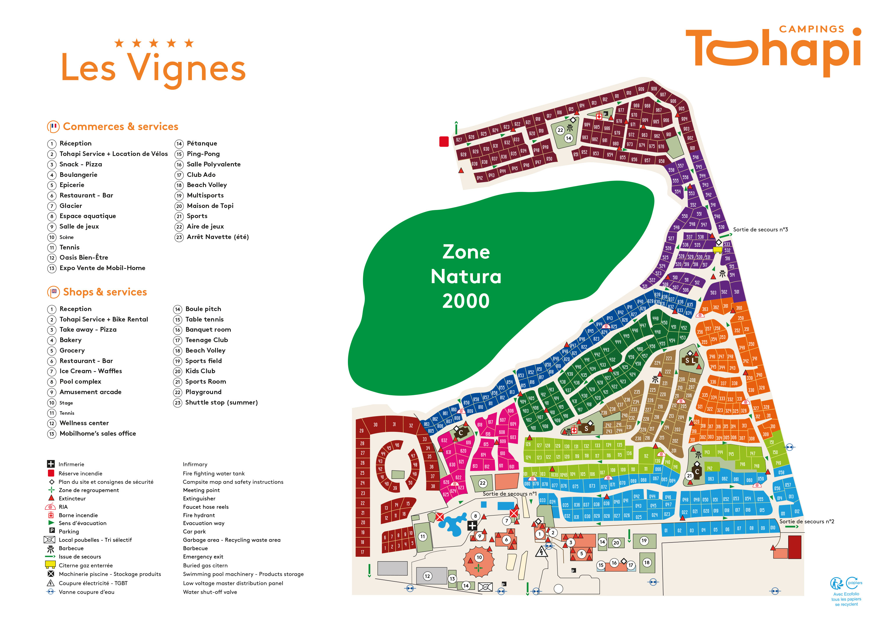 Plattegrond Les Vignes (Landes)