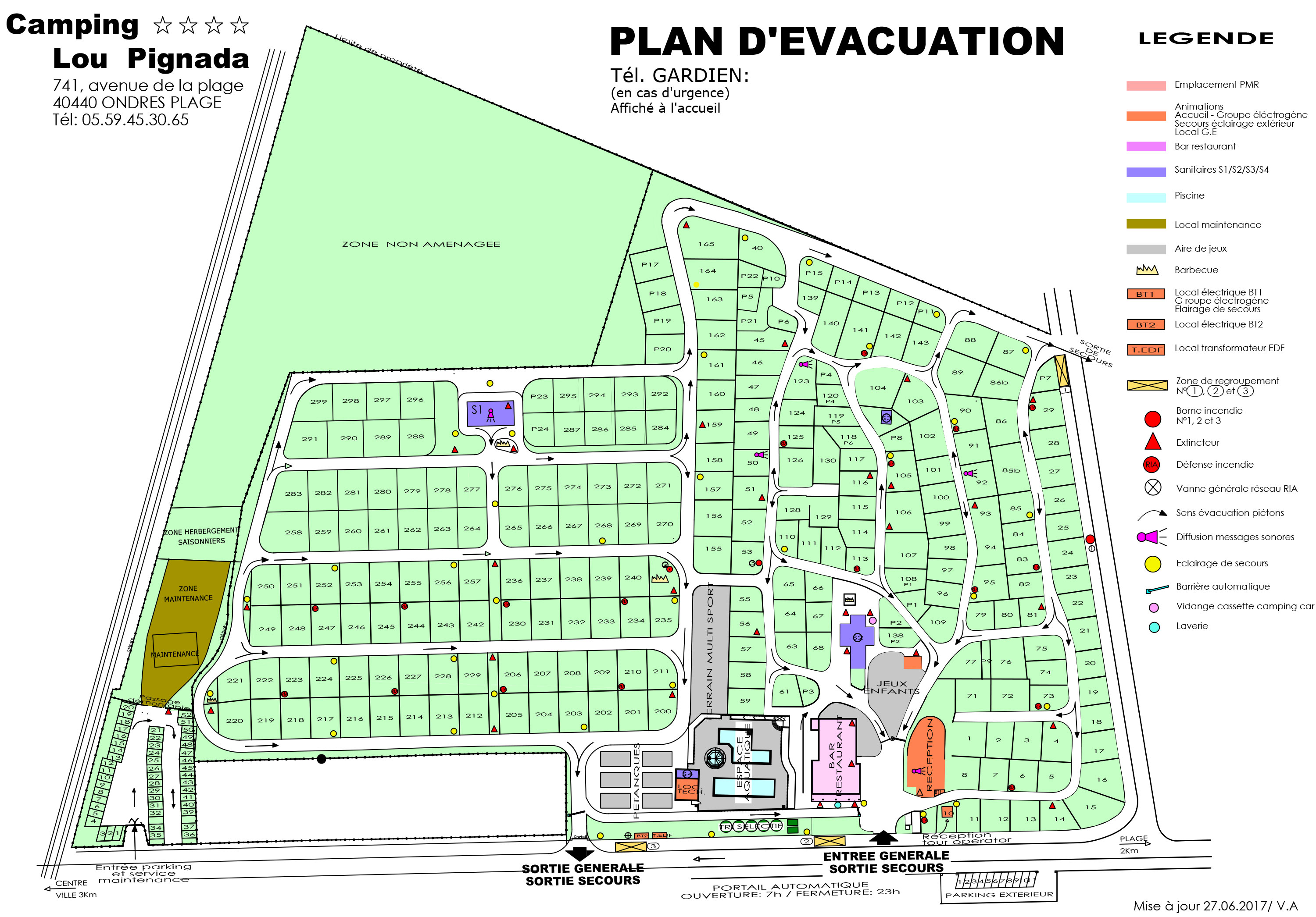 Plattegrond Lou Pignada (Ondres)