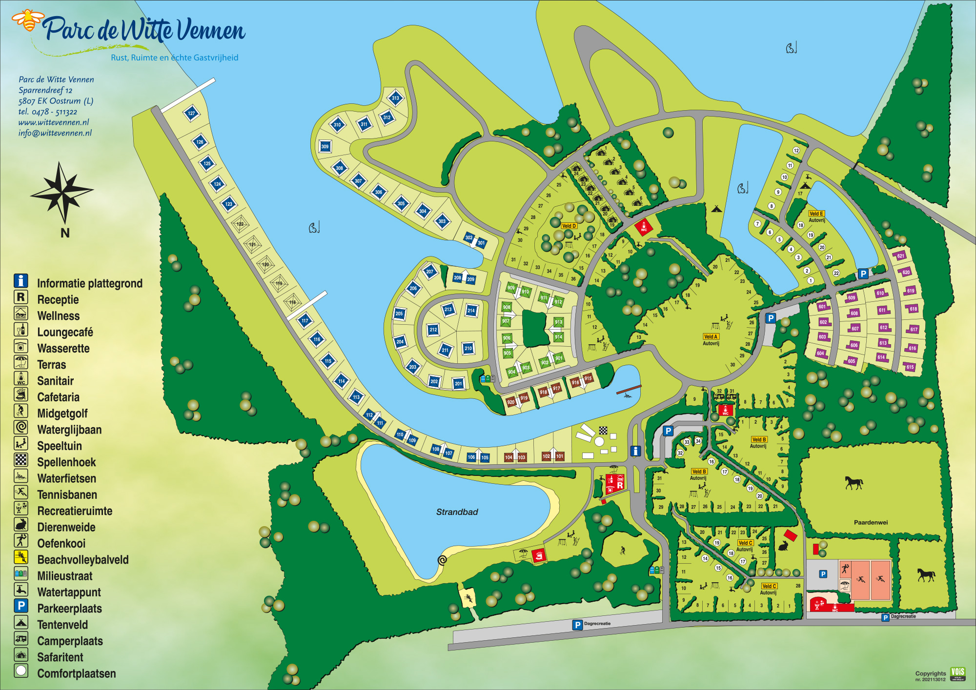 Plattegrond Parc De Witte Vennen