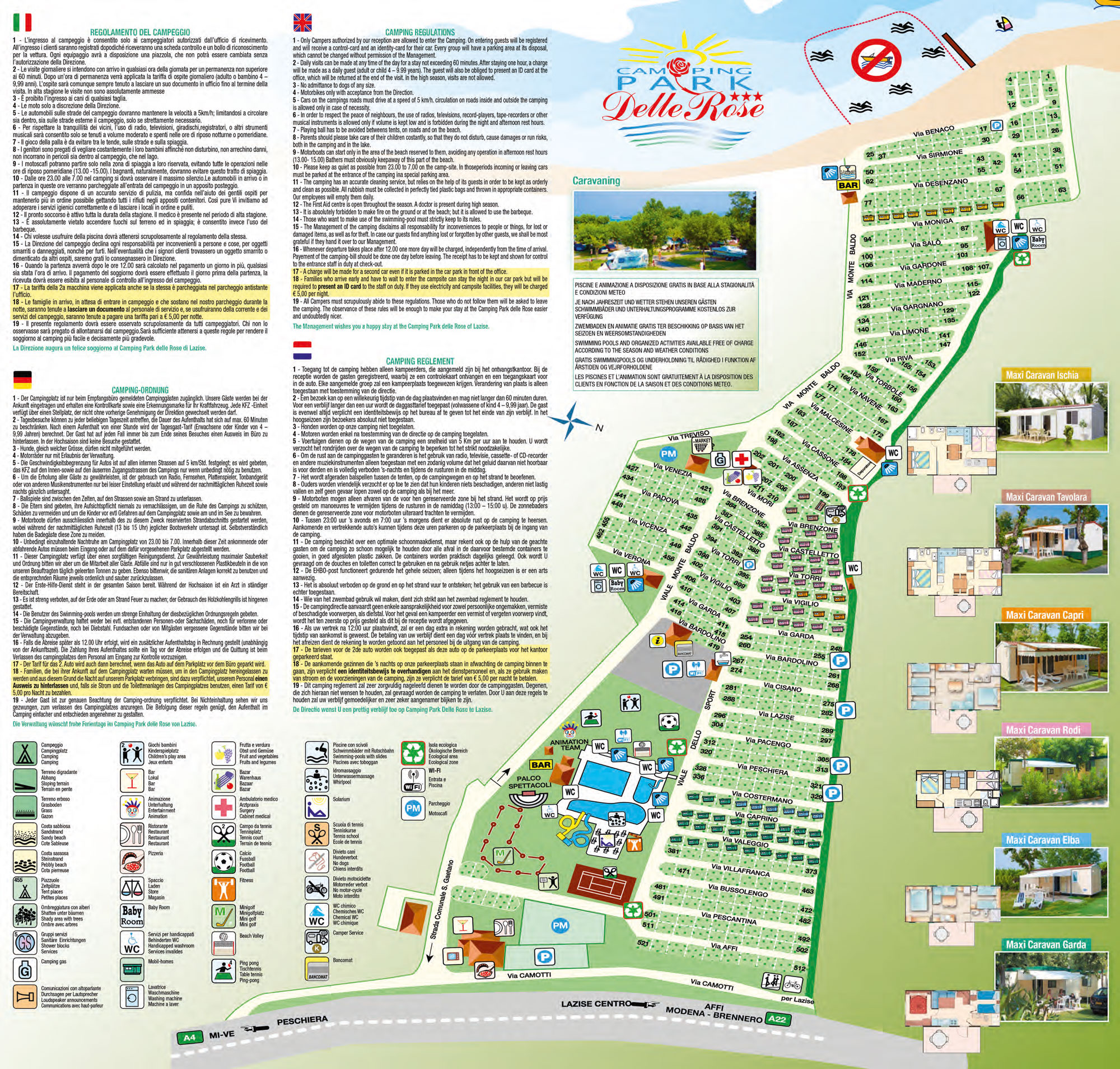 Plattegrond Park Delle Rose