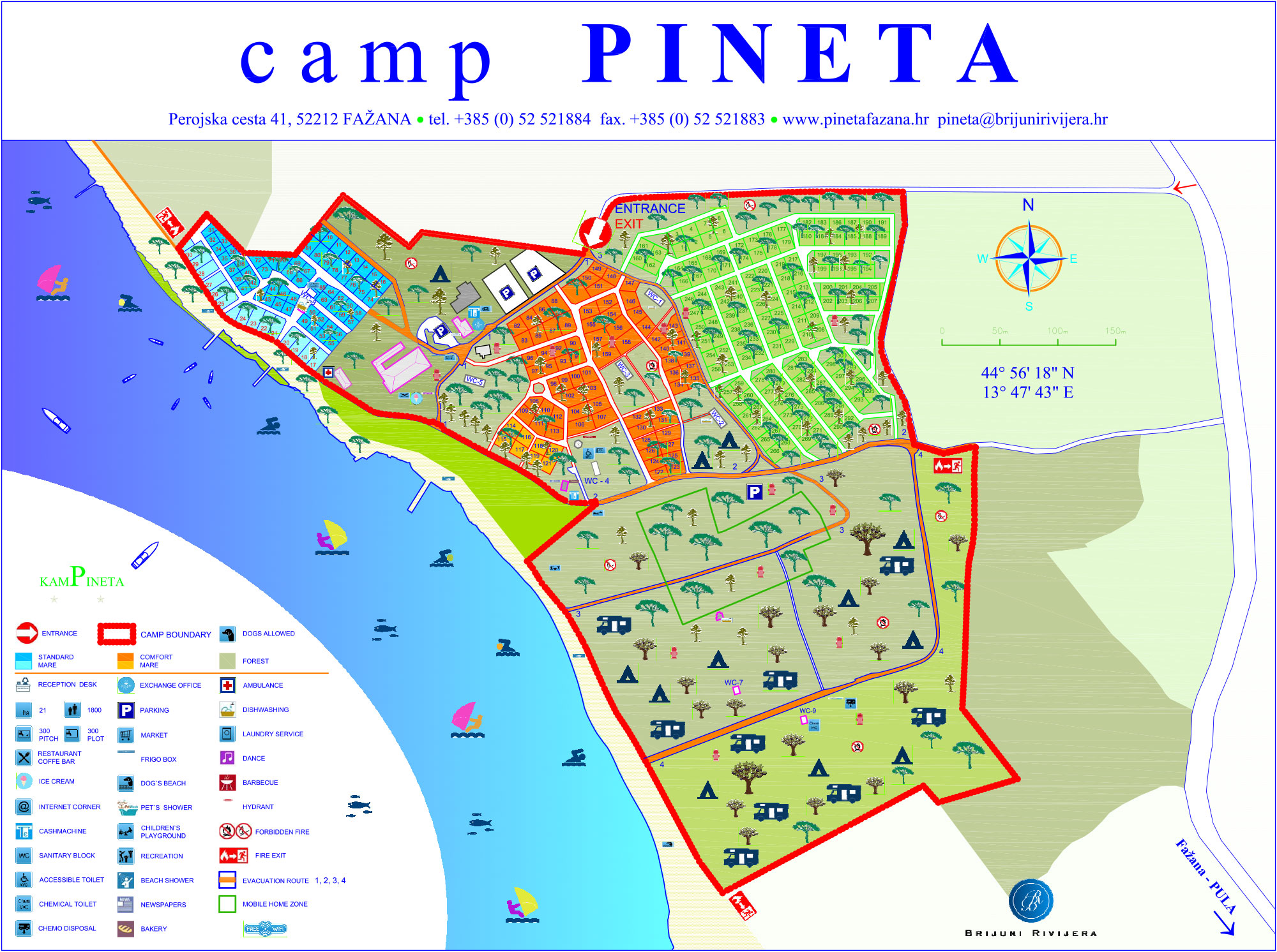 Plattegrond Pineta (Fazana)