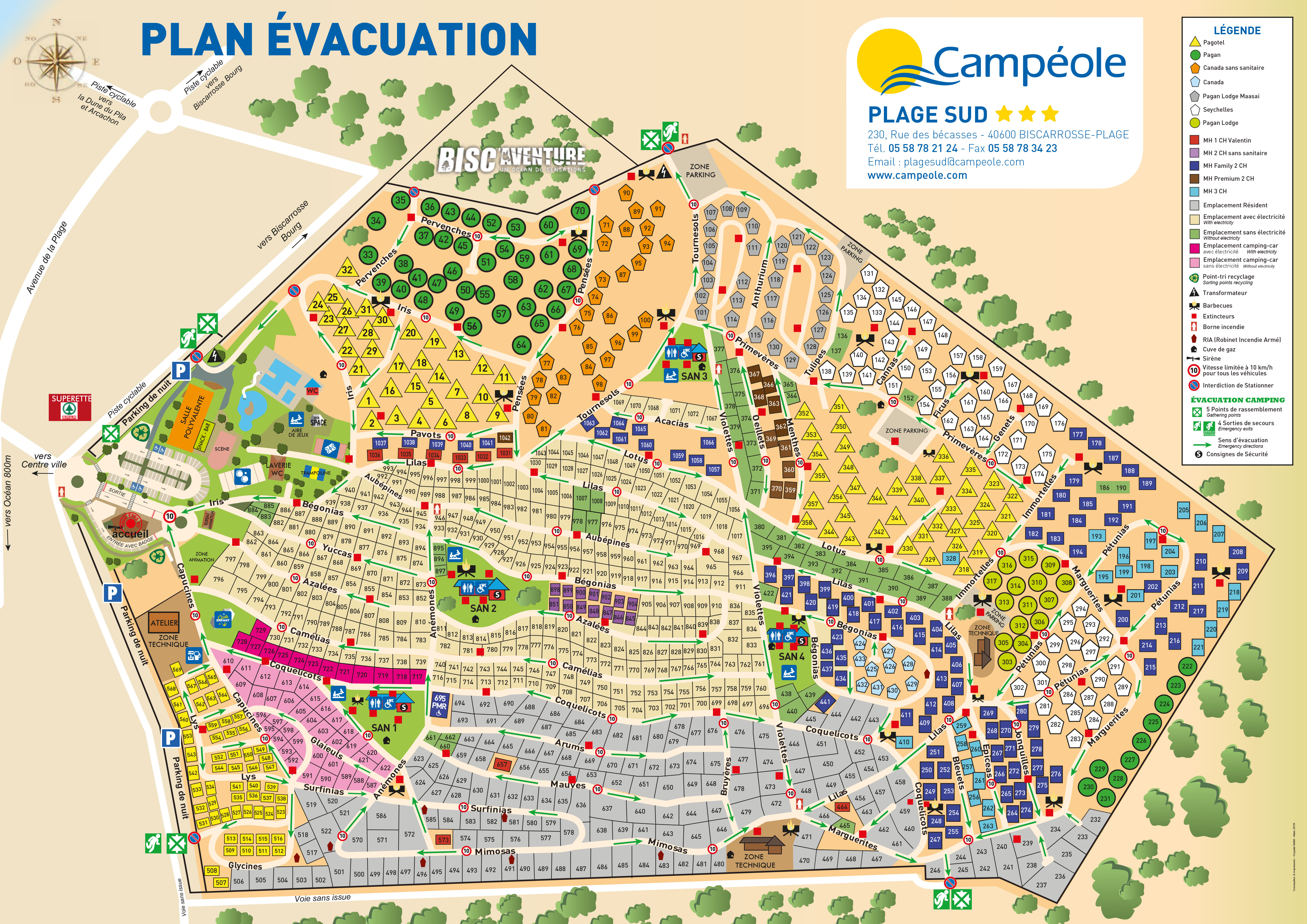 Plattegrond Plage Sud 