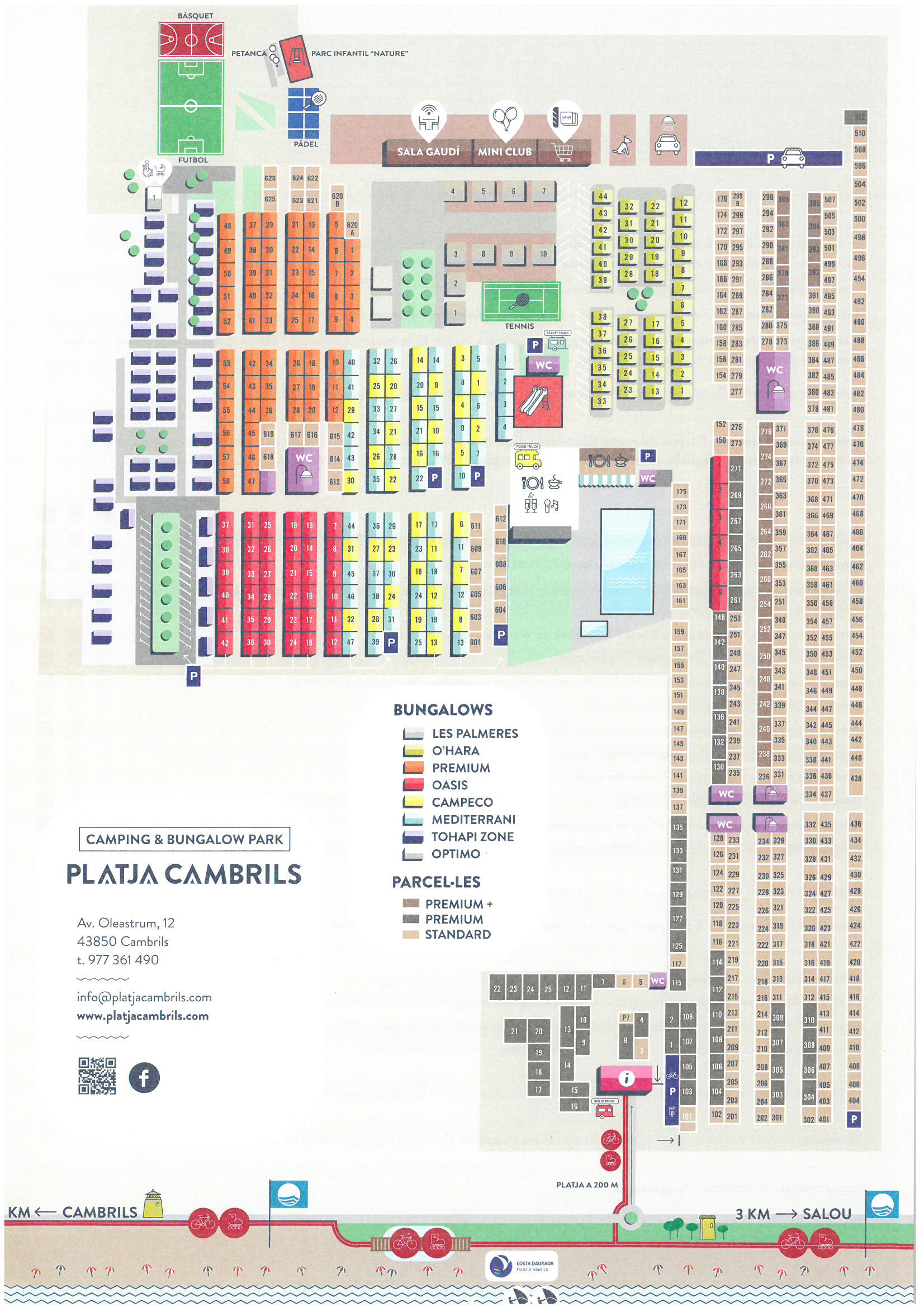 Plattegrond Platja Cambrils