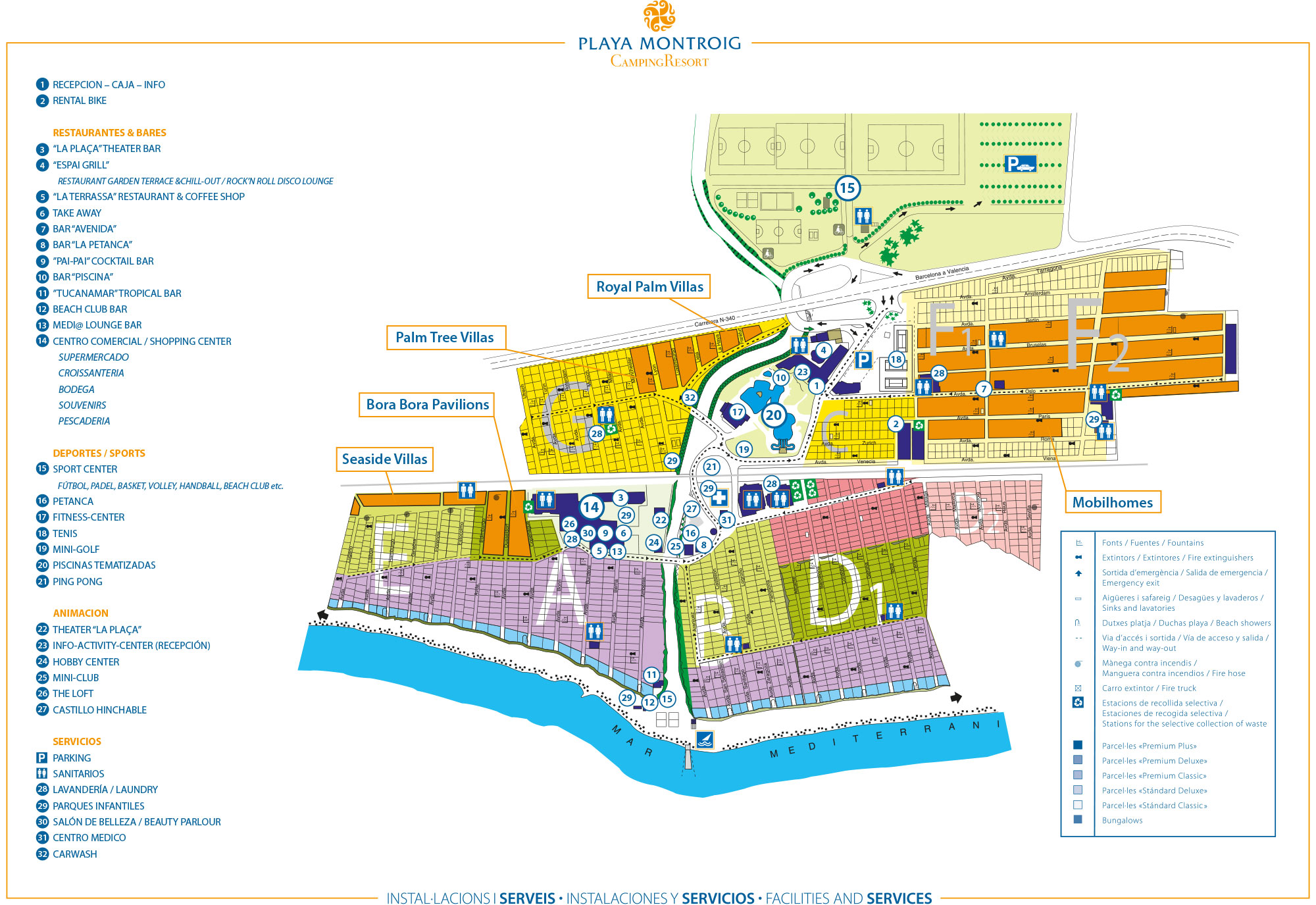 Plattegrond Playa Montroig