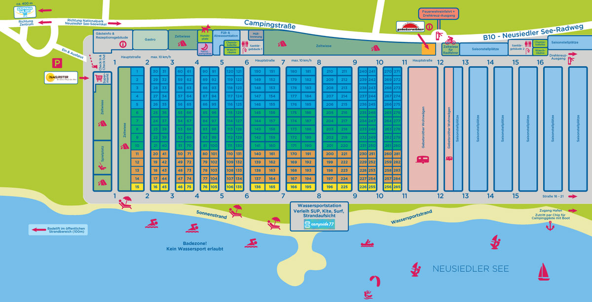 Plattegrond Podersdorf am See