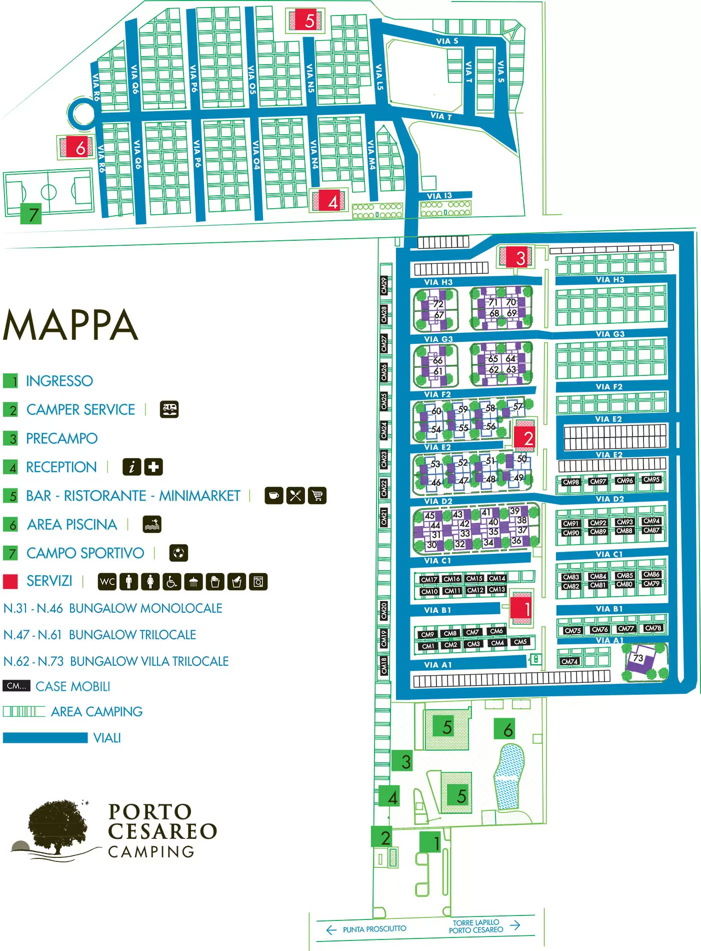 Plattegrond Porto Cesareo