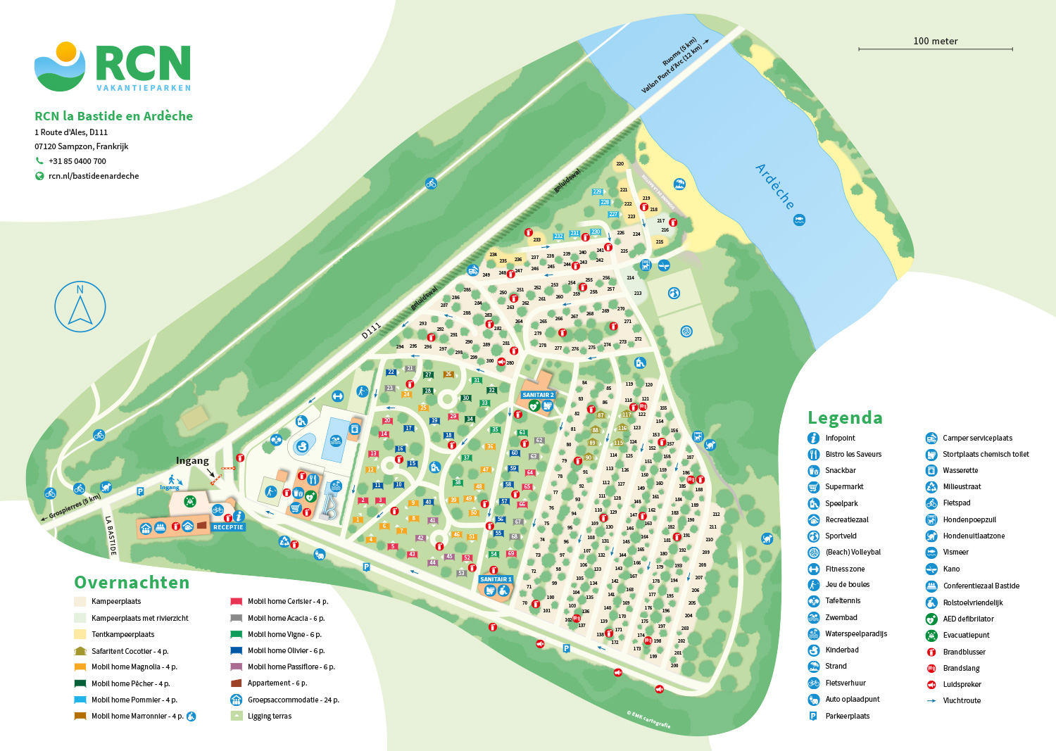 Plattegrond RCN la Bastide en Ardèche