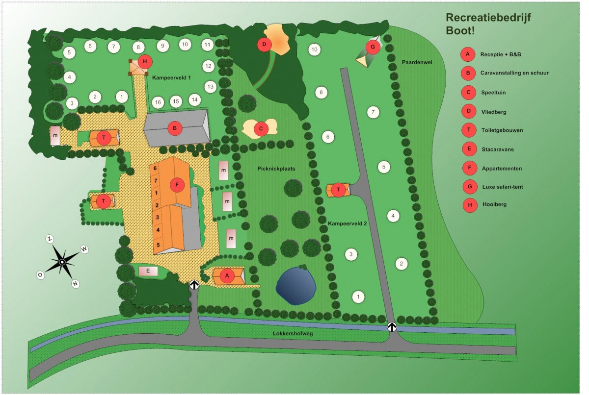 Plattegrond Recreatiebedrijf Boot