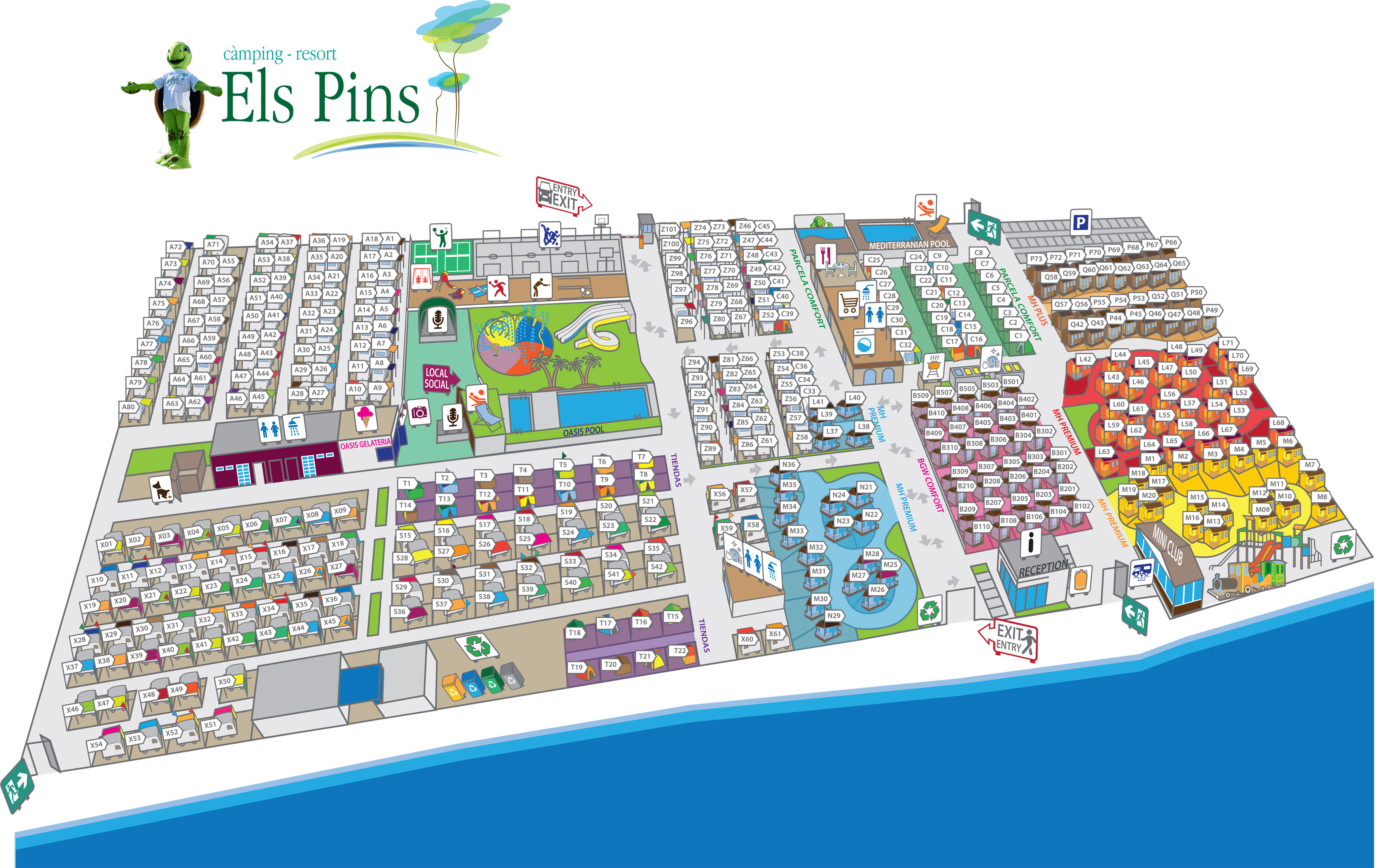 Plattegrond Resort Els Pins (Malgrat de Mar)