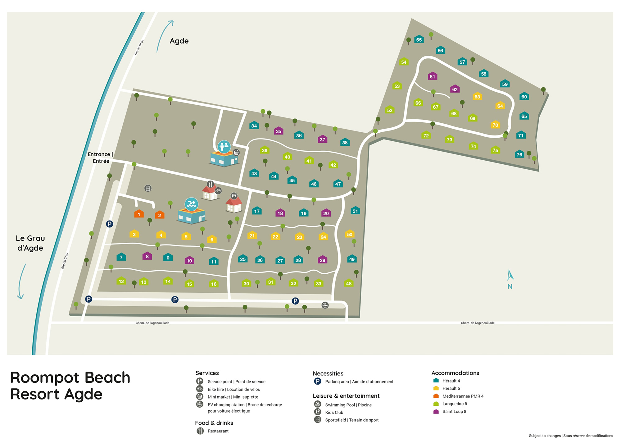 Plattegrond Roompot Beach Resort Agde