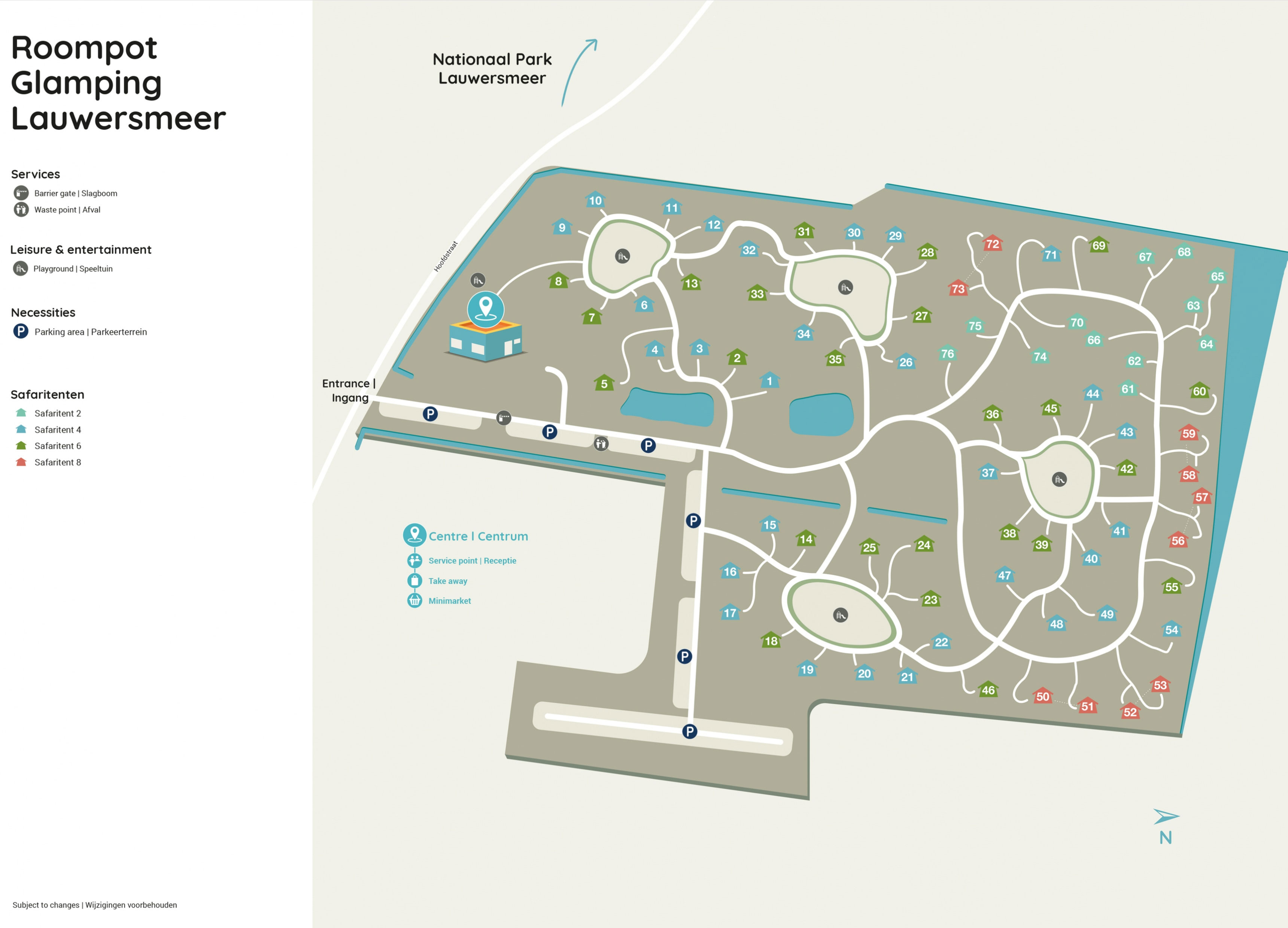 Plattegrond Roompot Glamping Lauwersmeer