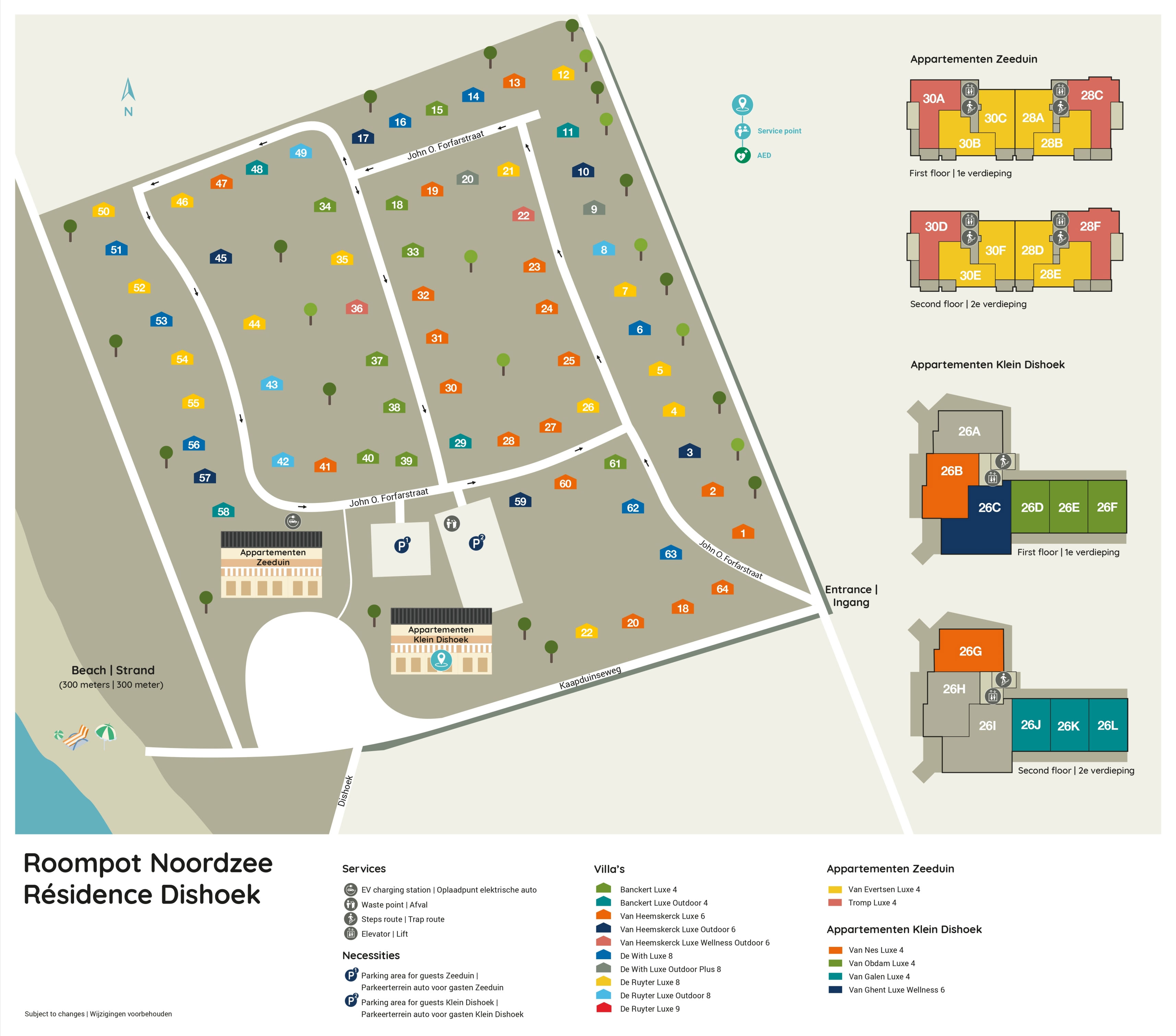 Plattegrond Roompot Noordzee Résidence Dishoek