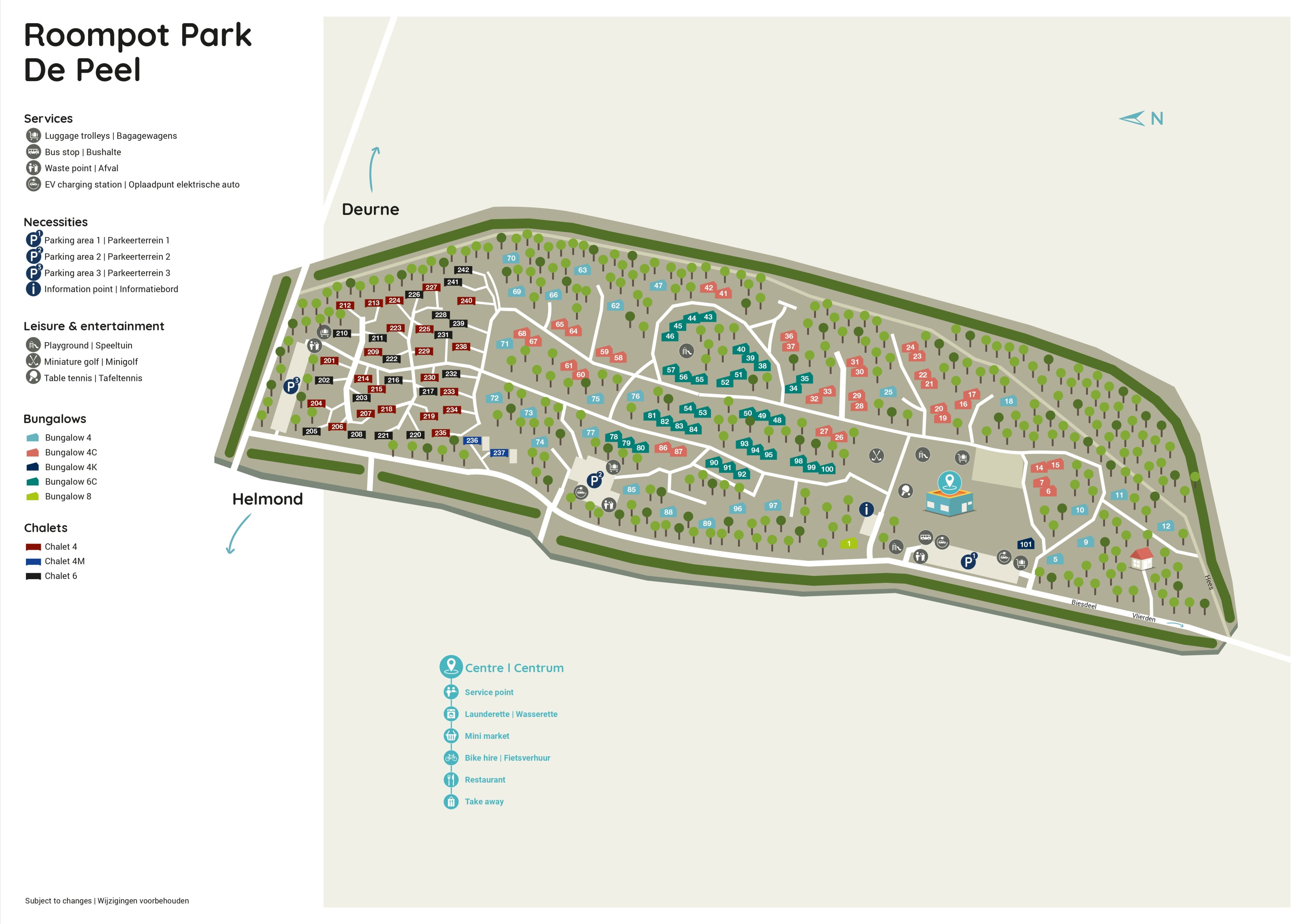 Plattegrond Roompot Park de Peel