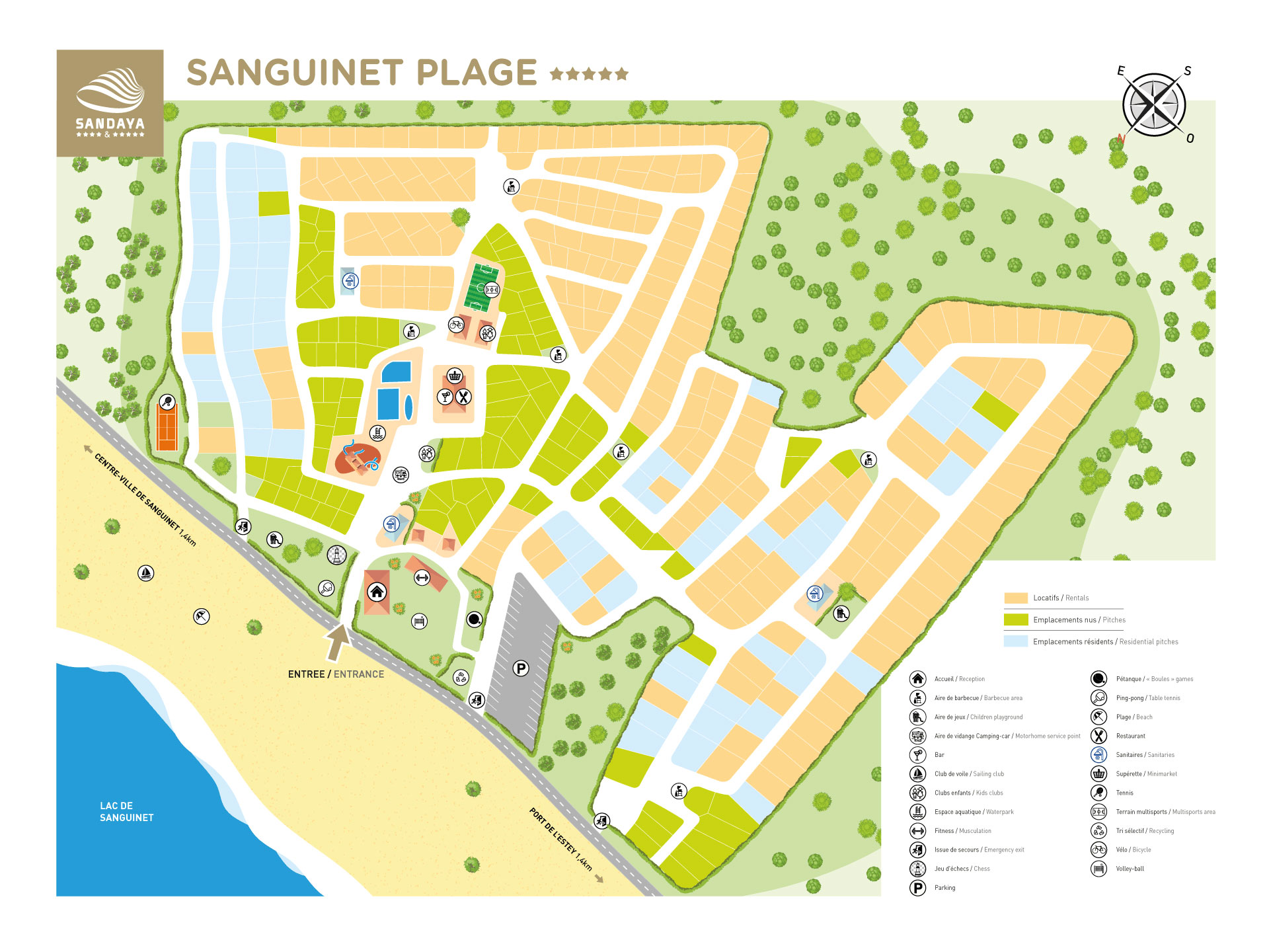 Plattegrond Sanguinet Plage