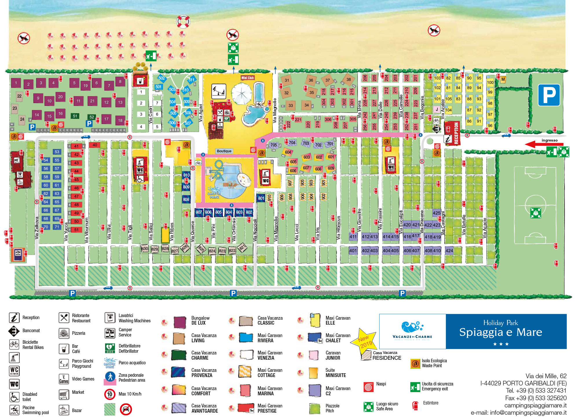 Plattegrond Spiaggia e Mare