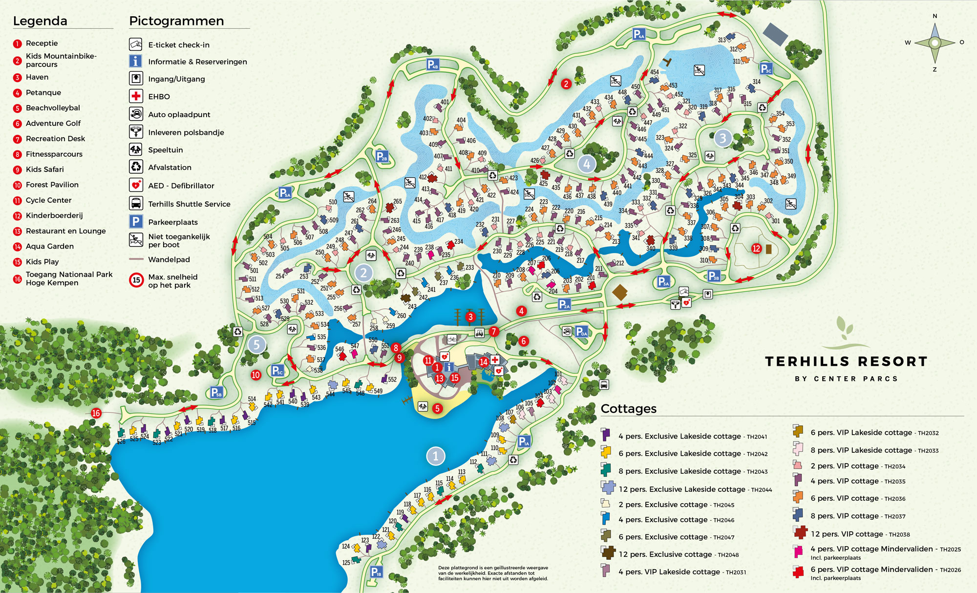 Plattegrond Terhills Resort by Center Parcs