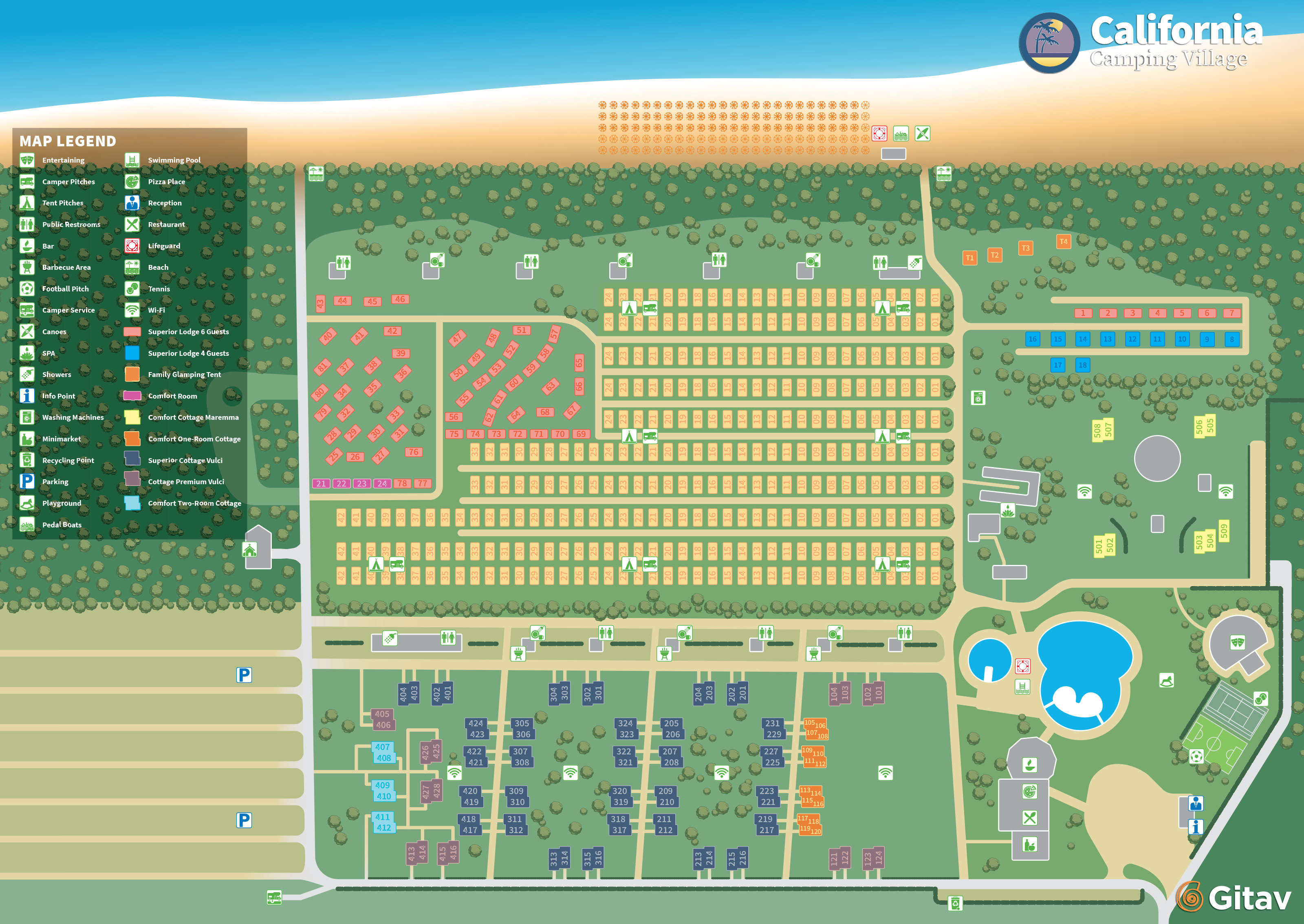 Plattegrond Village California