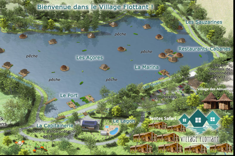 Plattegrond Village Flottant de Pressac