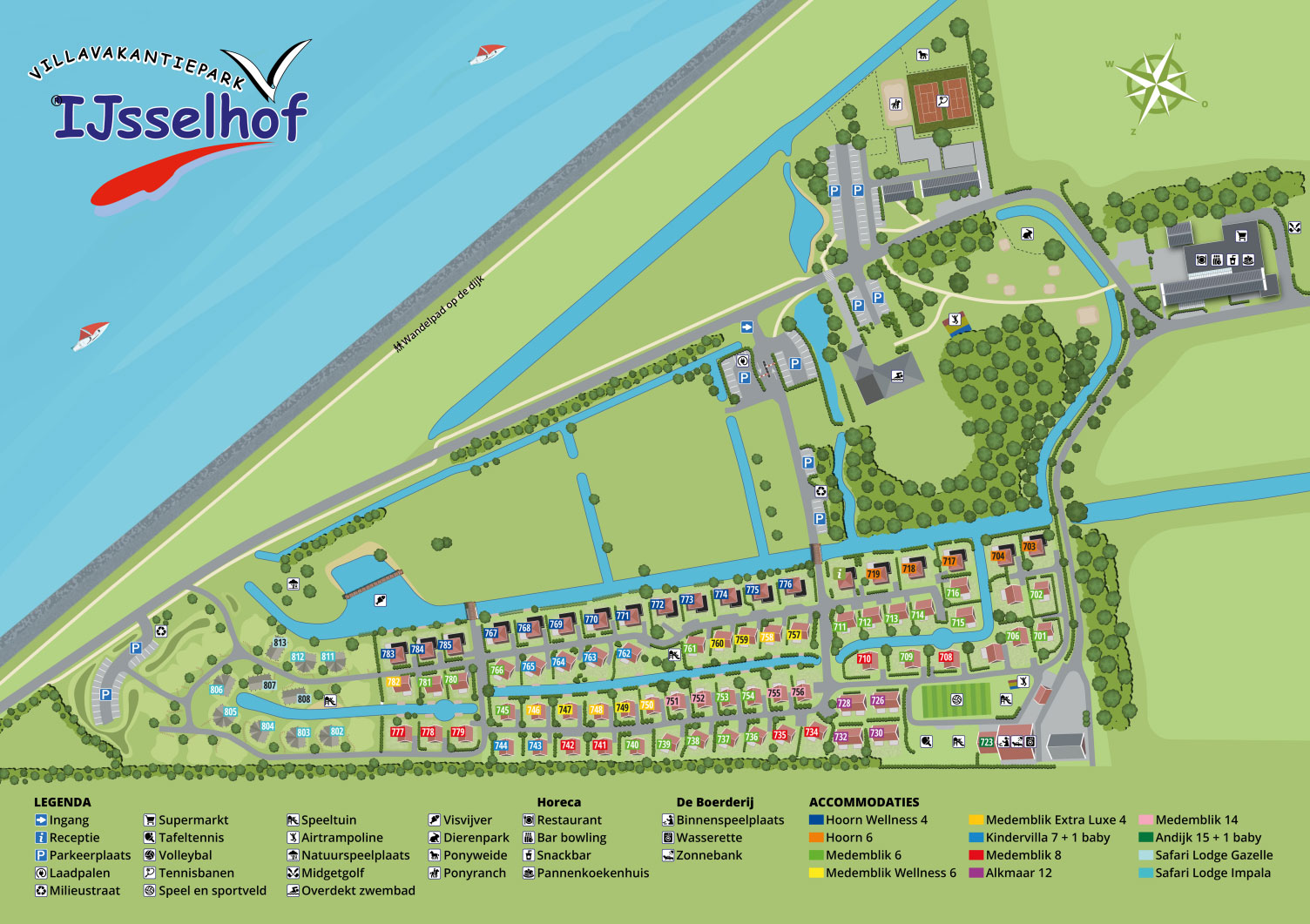 Plattegrond Villavakantiepark IJsselhof