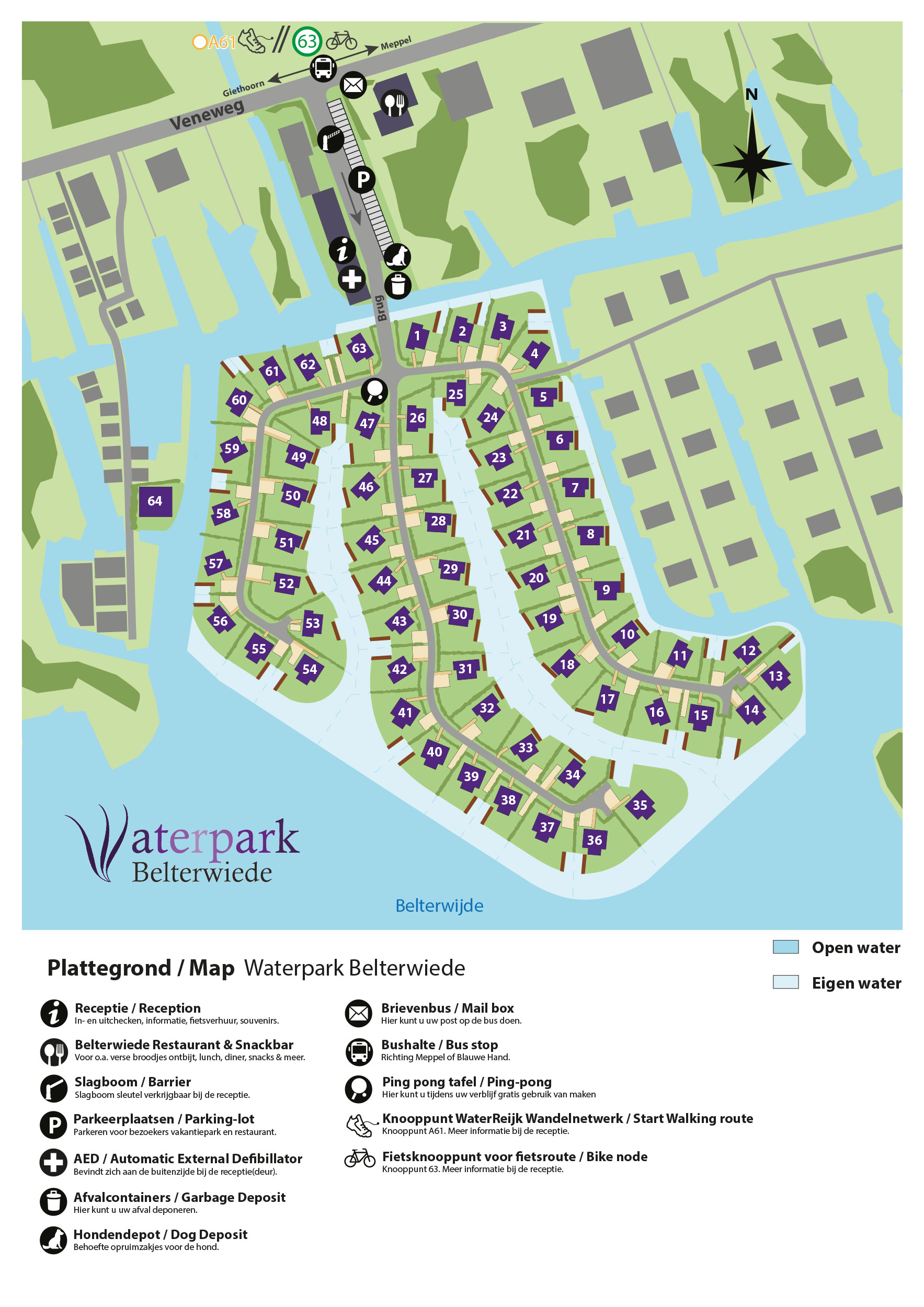 Plattegrond Waterpark Belterwiede