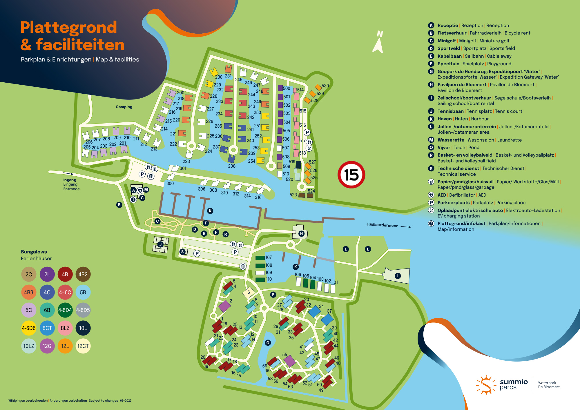 Plattegrond Waterpark De Bloemert