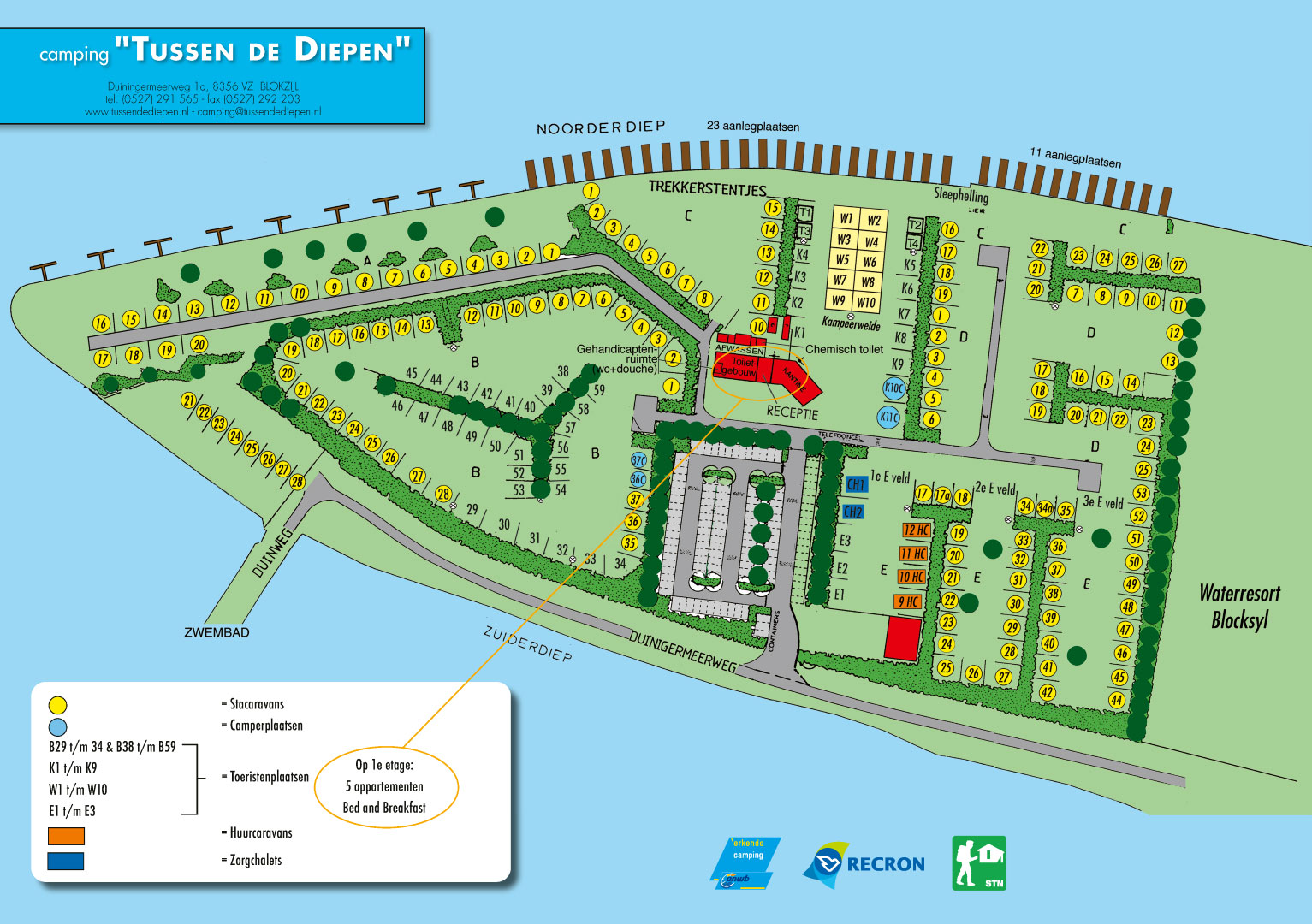 Plattegrond Watersportcamping Tussen de Diepen